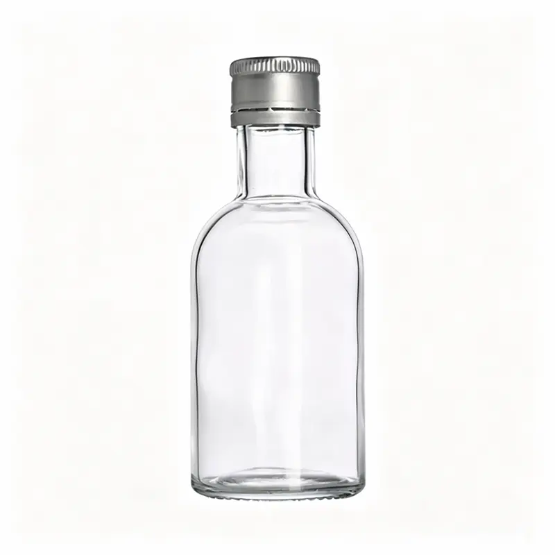 Botellas de tequila de vidrio vacías de 100 ml con tapa de aluminio