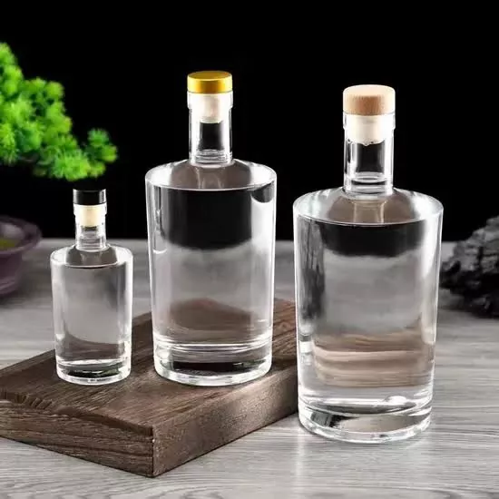 Botellas de cristal de 100 ml para whisky, ginebra, vodka y tequila con corcho en T