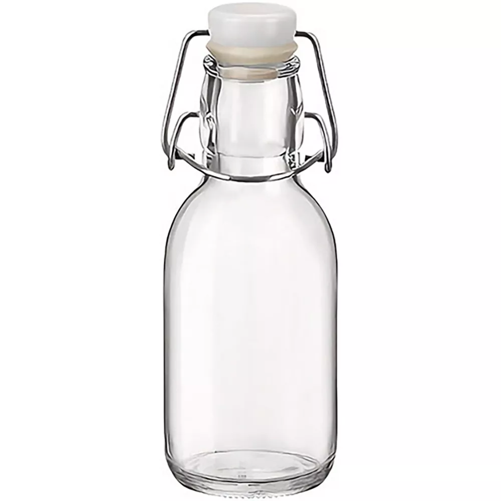 Botellas de vidrio de 200 ml con tapas a presión