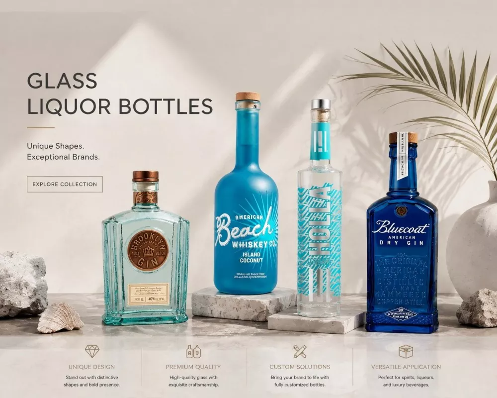 Botellas de licor de vidrio