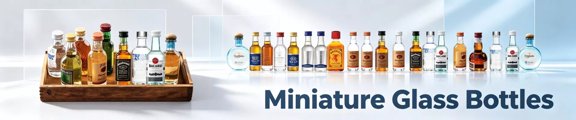 Botellas de vidrio en miniatura
