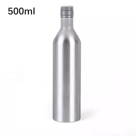 Botella de licor de aluminio alta y delgada de 500 ml con tapón de rosca ROPP